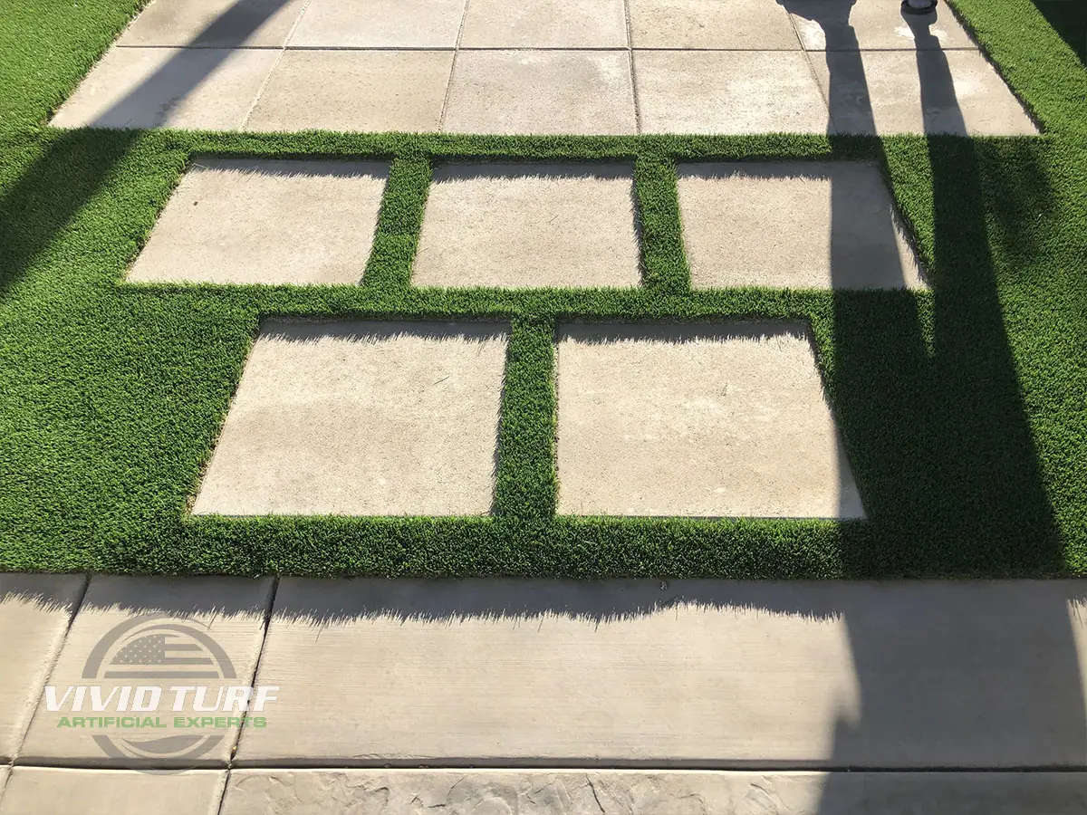 Turf between pavers